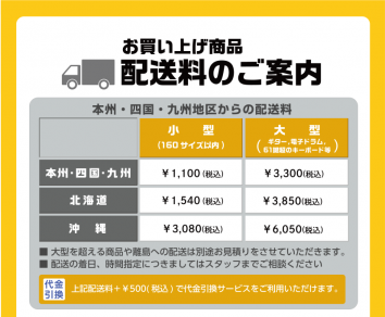 手ぶらで帰れる お買い上げ商品配送料 便利な直送サービスのご案内 福岡イムズ店 店舗情報 島村楽器