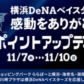 【11月7日(木)～11月10日(日)】 横浜DeNAベイスターズ　感動をありがとう！ポイントアップデー＆楽器フェア