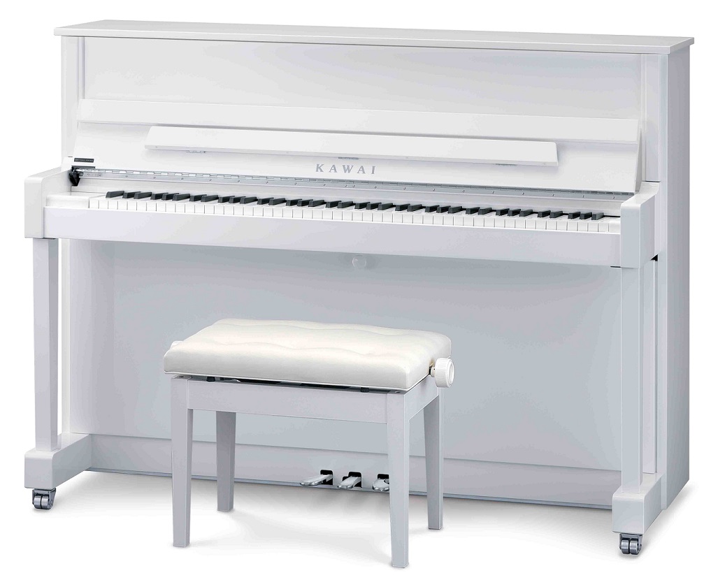 アップライトピアノ新製品】KAWAI K114SX スノーホワイト艶出し仕上げ 
