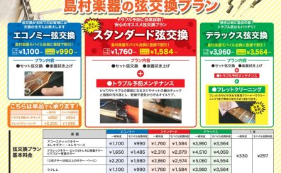 弦交換してますか！?島村楽器にお任せください！【料金案内・他店購入でもOK！】