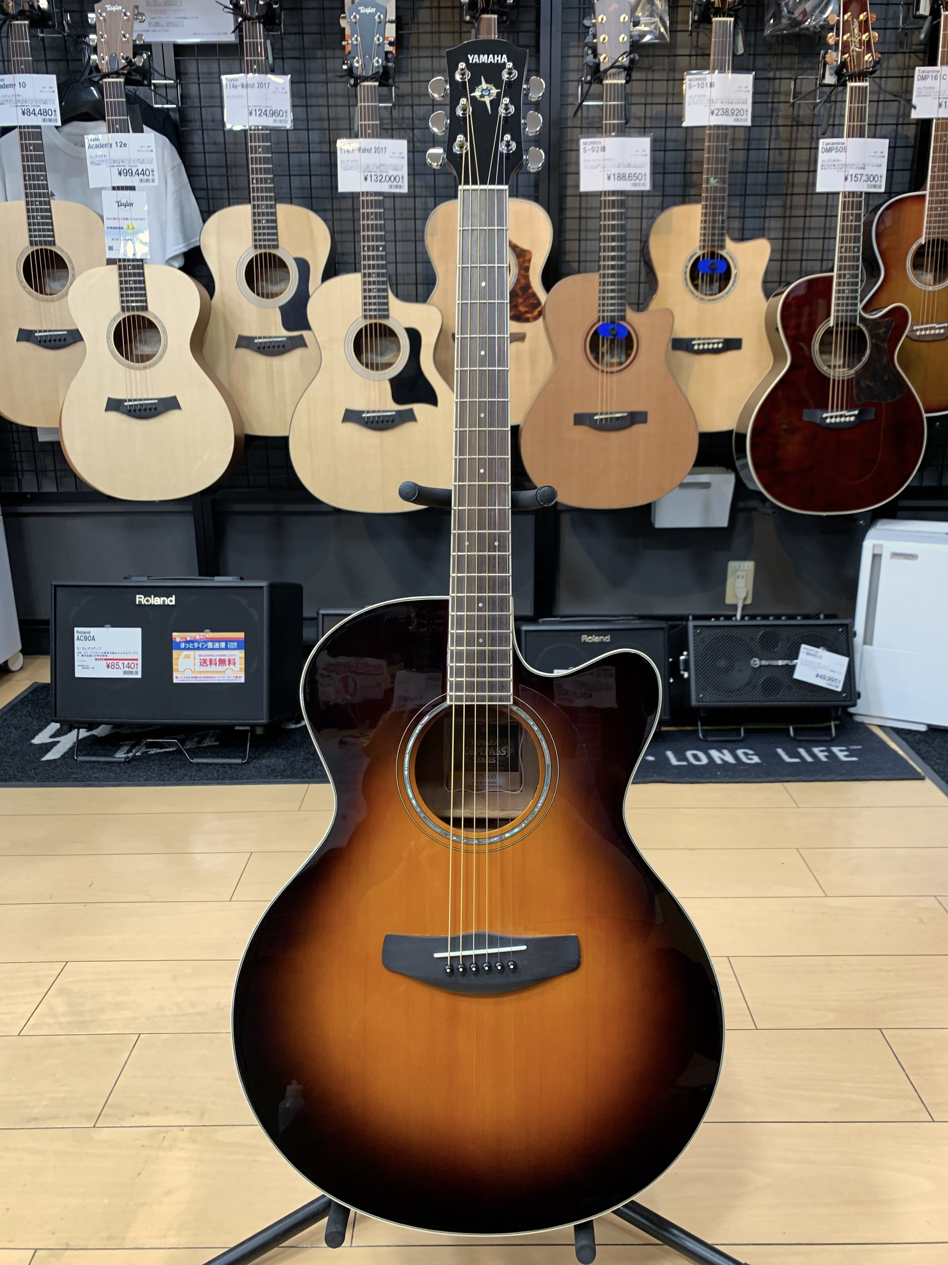 日本で買ヤマハ エレアコ APX-3A ブラウンサンバースト ギター