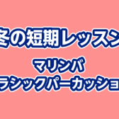 【冬の短期レッスン】マリンバ・スネアのレッスンを受講してみませんか？