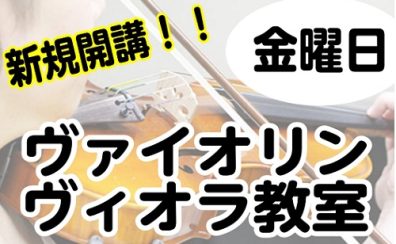 ヴァイオリン・ヴィオラ教室金曜日に2時まで月2回新規開講します！