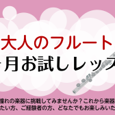 大人のフルート1ヶ月お試しレッスン｜印西市フルート教室